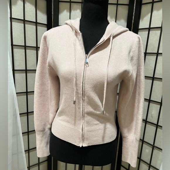 Pink Republic DUSTY ROSE ZIPPER FRONT CARDIGAN HOODIE, SIZE M: - Picture 5 of 9